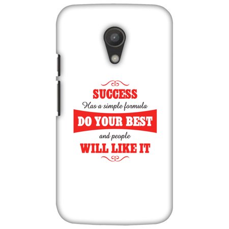 Motorola Moto G 2nd Gen 4G LTE Case, Motorola Moto G 2nd Gen Case - Success Do Your Best,Hard Plastic Back Cover, Slim Profile Cute Printed Designer Snap on Case with Screen Cleaning (Best Second Phone Number)