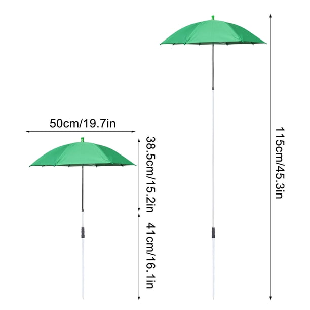 Sombrilla parasol para macetas de exterior, ajustable, de 50 cm de diámetro, con poste telescópico de aleación de aluminio y toldo de poliéster. Protege las flores y verduras de la luz solar directa.