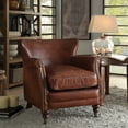 thumbnail image 5 of Acme Leeds Rolled Arm Accent Chair in Vintage Dark Brown, 5 of 5