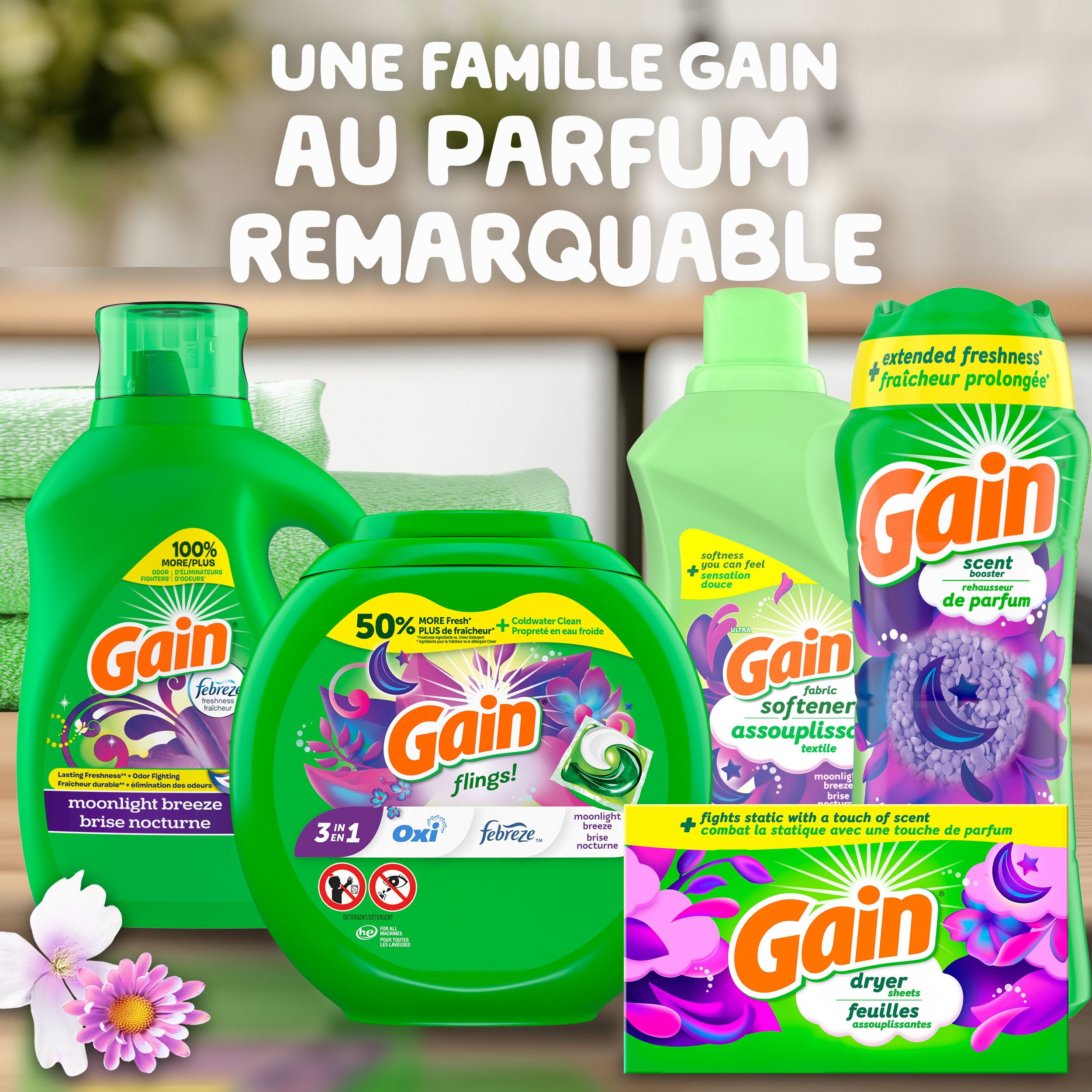 In-Wash Laundry Scent Booster, Moonlight Breeze Scent, 853G