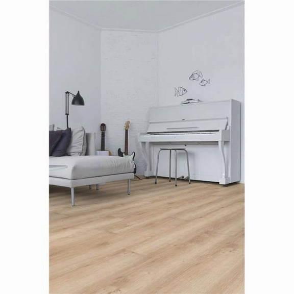 7 x 47.9 in. Flexxfloor Coral Vinyl Plank Flooring, Tan