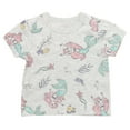 thumbnail image 3 of Disney Princess Ariel Infant Baby Girls French Terry Short Overalls T-Shirt and Hat 3 Piece Outfit Set Newborn to Infant, 3 of 5