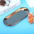 thumbnail image 5 of Yajisi Stainless Steel Nordic Oval Towel Tray Storage Tray Perfect for Snack Cosmetics Jewelry Copper 9.1x4.1 inches / 23.1x10.3 cm Vintage Decorative Serving Plate for Home Kitchen Bathroom, 5 of 9