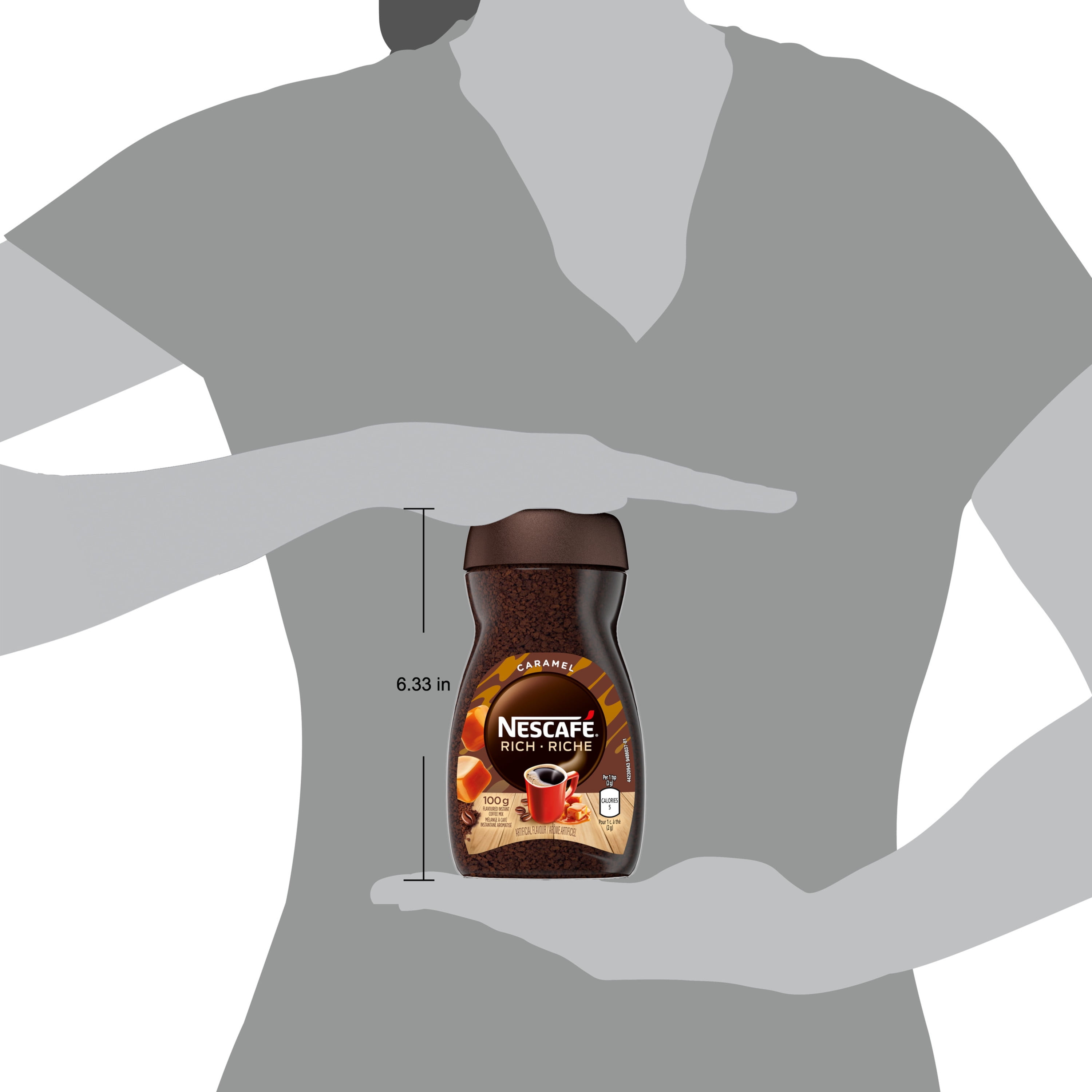 Rich Caramel Flavoured Instant Coffee Mix, 100% Responsibly Sourced Coffee, Just Add Hot Water, Makes 50 Servings, 100 g