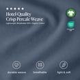 thumbnail image 6 of Bare Home Organic Percale Sheet Set - 100% Organic Cotton - Twin, Bering Sea, 6 of 10