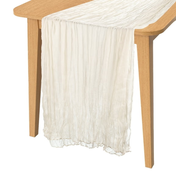 Uxcell 10 Feet Cheesecloth Table Runner Long Bohemia Gauze Cheese Cloth Cream