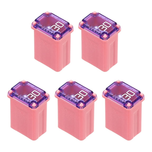 Uxcell 5Pcs Micro Cartridge Fuses 30A Slow-Blow Automotive Fuse Kit for Car Electrical Protection