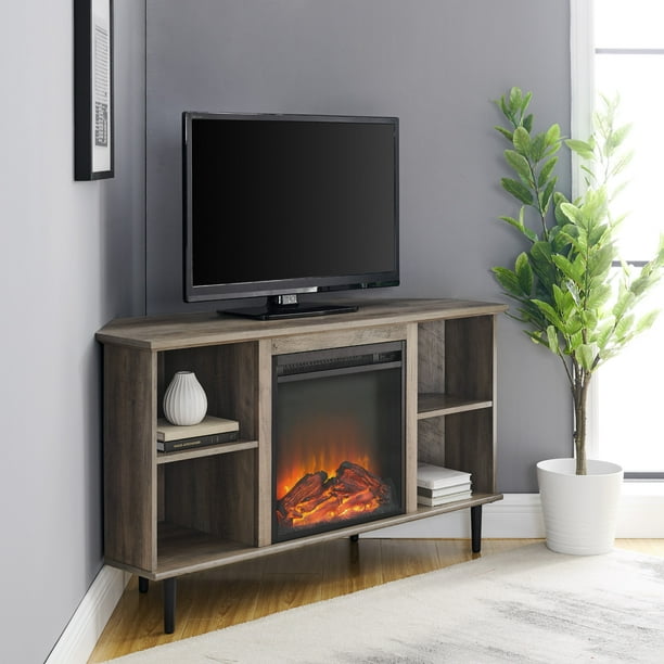 Manor Park Corner Fireplace TV Stand for TVs up to 55", Grey Wash