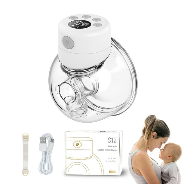 Extractor de leche eléctrico portátil, silencioso, invisible, manos libres, 2 modos, 9 niveles, ajustable con pantalla LCD, sincronización inteligente para viajes a casa