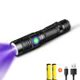 thumbnail image 2 of Linterna ultravioleta LED UV de 3400mAh 365395nm luz púrpura recargable con Ehuebsd zoom luz negra Detector de manchas de orina de mascotas, 2 of 9