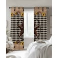 thumbnail image 3 of Fsddascl Farmhouse Vintage Blackout Curtains for Bedroom/Living Room, Thermal Insulated Kitchen Curtains, Western Country Star Brown Plaid Grommet Darkening Window Treatment Drapes 42"x63"x2, 3 of 8