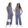 thumbnail image 4 of Set de salón Outfit XIEERDUO Travel de 2 piezas para mujer, azul XL, 4 of 5
