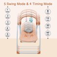 thumbnail image 6 of ANJORALA Baby Swings for Infants Toddler Portable Newborn Swing Bouncer, Bluetooth(Brown), 6 of 11