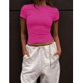 thumbnail image 3 of Crop Workout Tops for Women Pack Summer Short Sleeve Gym Athletic Compression Shirts Cute Tight Basic Tops Tee, 3 of 6