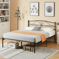 thumbnail image 4 of VECELO Queen Size Metal Platform Bed Frame with Headboard, Heavy Duty Steel Slats Support/No Box Spring Needed, Black, 4 of 12