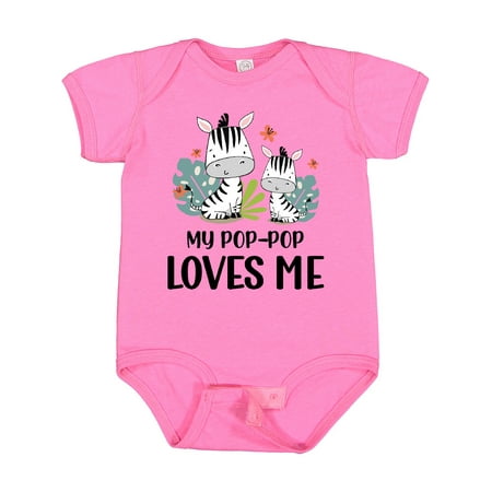 

Inktastic Zebra My Pop-pop Loves Me Gift Baby Boy or Baby Girl Bodysuit