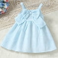 thumbnail image 2 of XYAIYT Baby Girls Sleeveless Dress Cute Striped Print Newborn Casual Dresses for 0-9M Tops with Bowknot, 2 of 6