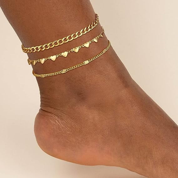Cavigliera Donna Catena Oro Giallo 14K, Modello Delicato A Cubetti, Chiusura A Grillo