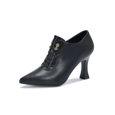 

Rotosw Ladies Pumps High Heel Dress Shoes Pointed Toe Stiletto Heels Comfort Slip On Office Shoe Casual Lightweight Ankle Booties Black 5.5