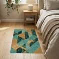 thumbnail image 3 of ODIKA 2'x3' Washable Accent Rug Pet Friendly, Bedside Mat Turquoise Agate Inspired Geometric Block Orange Teal Beige Abstract for Bedroom, Nursery, RV, 3 of 7