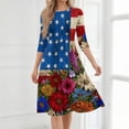 thumbnail image 5 of BOMYJESK 4th Of July Dresses for Women 250th Anniversary Stars Stripes Maxi Dresses Vintage Independence Day Summer Dresses Midi Dresses Elegant Classy Evening Dress for Party Light Blue S, 5 of 7