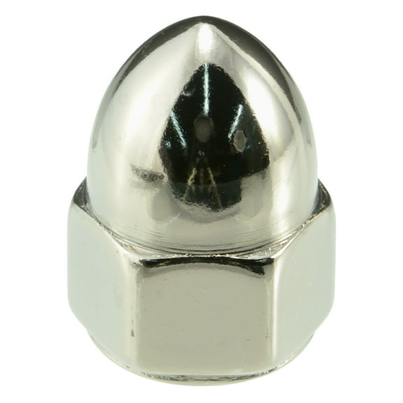 3/8"-24 Black Chrome Plated Steel Fine Thread Acorn Nuts (5 pcs.)