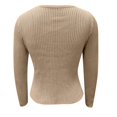 thumbnail image 7 of Ediodpoh Women Ribbed Knit Button Down V Neck Lightweight Cropped Cardigan Sweaters for Women Coat Tops Khaki XXXL, 7 of 7