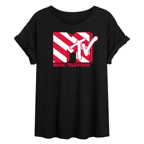 MTV - Candy Cane  - Juniors Ideal Flowy Muscle T-Shirt