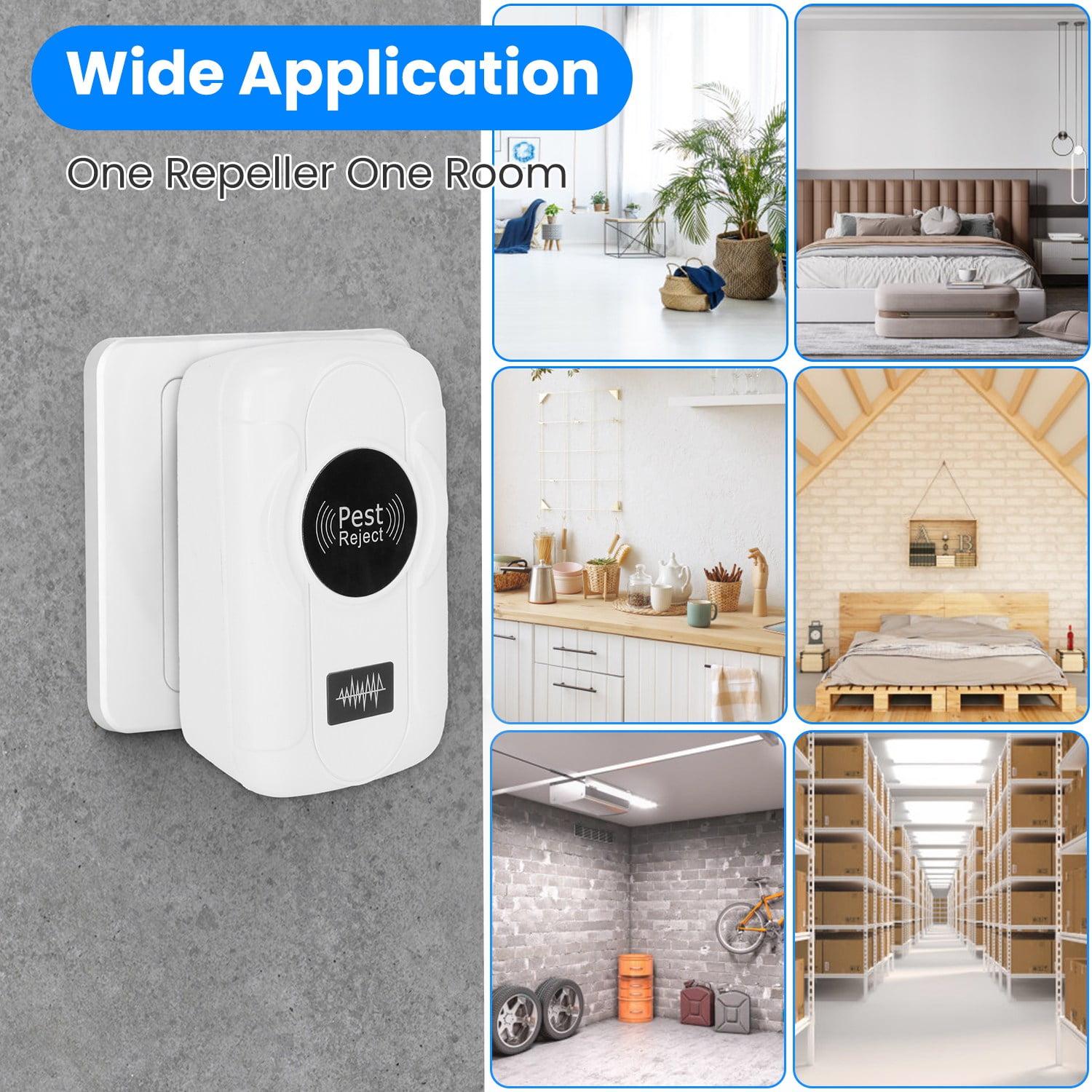 Imountek 6 Pack Ultrasonic Insect Repellent 32-120KHz Indoor Plug in Bug Repellent Mosquito Roaches Mice Control with 3 Modes