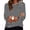 Gray, variant on ZHOGXU Women's T Shirt Long Sleeve Crew Neck Striped Printed Comfortable Breathable Stylish Top For Casual Daily Wear,Brown,L