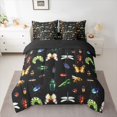 thumbnail image 2 of Homewish Safari Bug 7pcs Bedding Comforter Set,Rustic Animal Queen Bedding Sets,Green Black Brown Queen Sheet Sets For Boys Kids,Microfiber Bedroom Decor Reversible, 2 of 8