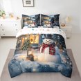 thumbnail image 3 of Manfei Kawaii Winter Snowman Twin Bedding Sets 7-Piece, Merry Christmas Bedding Comforter Set, Western Rustic Cabin Reversible Sheet Sets, Luxury Bedroom Decor, 3 of 8