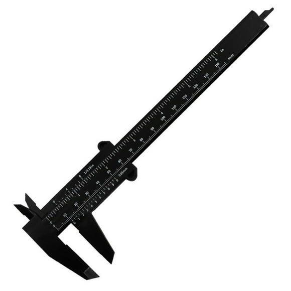 0-150mm Vernier Calipers Double Rule Scale Plastic Depth Height Measure Tool Black