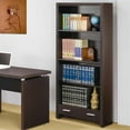 thumbnail image 2 of Home Square 4 Piece Set with Desk Bookcase Office Chair and Mobile File Cabinet, 2 of 11