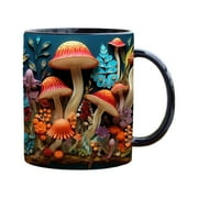 LIJCC Mushroom Mug,3D Mug Creative Space Design Multi Purpose Mugs 3D Mug Funny Novelty Ceramic Tea Cup Dishwasher