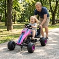 thumbnail image 2 of Gymax Pedal Go Kart for Kids 4-Wheel Ride On Toy w/ Steering Wheel & Safe Handbrake Pink, 2 of 10