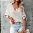 thumbnail image 4 of Suéter de gran tamaño para mujer, suéter de punto con cuello en V para mujer, suéter de punto con cuello en V, durabilidad probada en el tiempo, 4 of 8