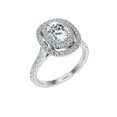 thumbnail image 2 of Ember Jewel 1.7 Ct Oval Cut Moissanite Ring - 14K White Gold Plated - Halo with Accents - Beautiful Engagement Ring for Women - Elegant Jewelry for Lasting Memories, 2 of 3