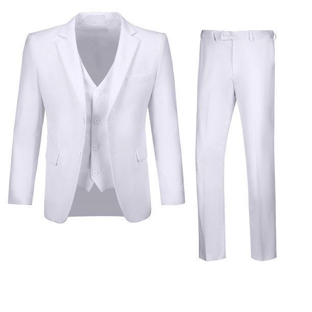 Wehilion Men's Suit Slim Fit 3-Piece Suit Casual Blazer Business ...