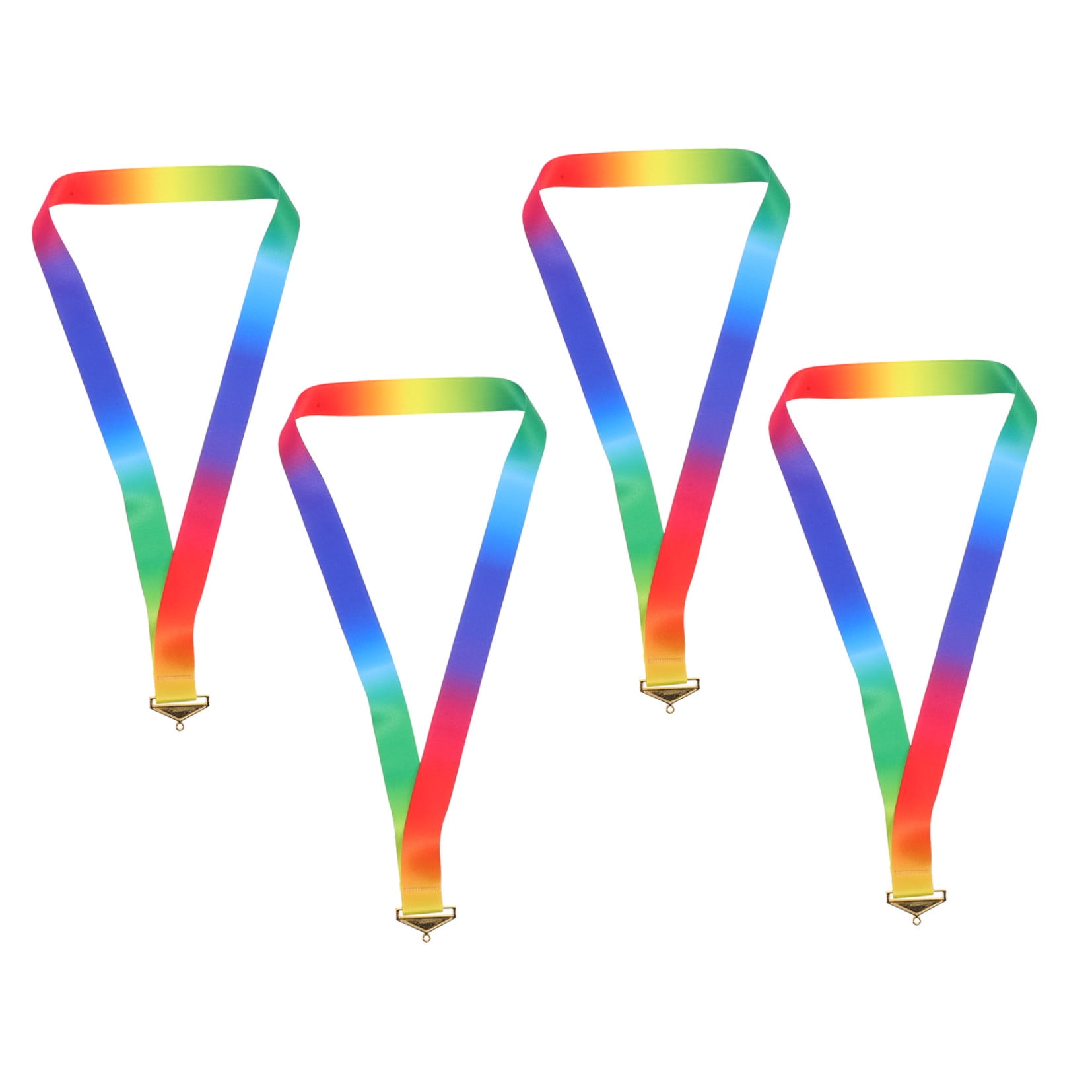 OUNONA 4-Pack Fabric Medal Ribbon Lanyards in Assorted Colors for Sports Awards, Ceremonies, and Display Purposes