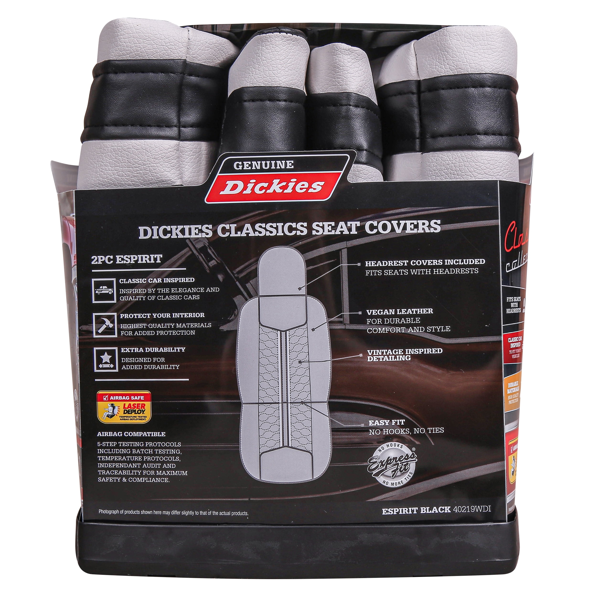 Buy Genuine Dickies 2 Piece Classics Black Car Seat Covers fits Low