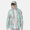 thumbnail image 2 of Kdxio Vintage Floral Print Women Men Sun Protection UPF 50+ Jackets Zip Up Long Sleeve Hoodie Hiking Lightweight with Pockets, 2 of 7