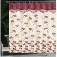 thumbnail image 3 of Ambesonne Floral Shower Curtain, Vintage Art Romantic Roses, 69"Wx84"L, Maroon Slate Brown, 3 of 4