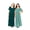 Iced Mint Floral, variant on Plus Size 2-Pack Long Silky Gown
