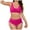 Hot Pink, variant on Wamejoo Women's High Waisted Bikini Set Tummy Control 2 Piece Swimsuit for Women Push Up Twist Front Bathing Suit 2026 (Dark Blue, L)