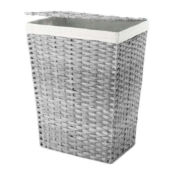 Whitmor Rattique® Laundry Hamper with Lid and Removable Liner - Grey