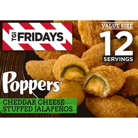 TGI Fridays Frozen Appetizers Cheddar Cheese Stuffed Jalapeno Poppers Value Size, 32 oz. Box