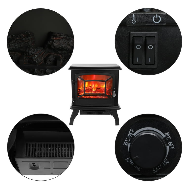 1400W Electric Fireplace Heater, 17'' Portable Space Heater for Small  Spaces Indoor Use, Retro Electric Heater with Overheat u0026 Tip-Over  Protection, Adjust 68~95°F - Walmart.com