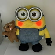 Minions Talking Bob Plush with Glowing Cheeks & Teddy Bear Tim – Interactive Light & Sound Toy