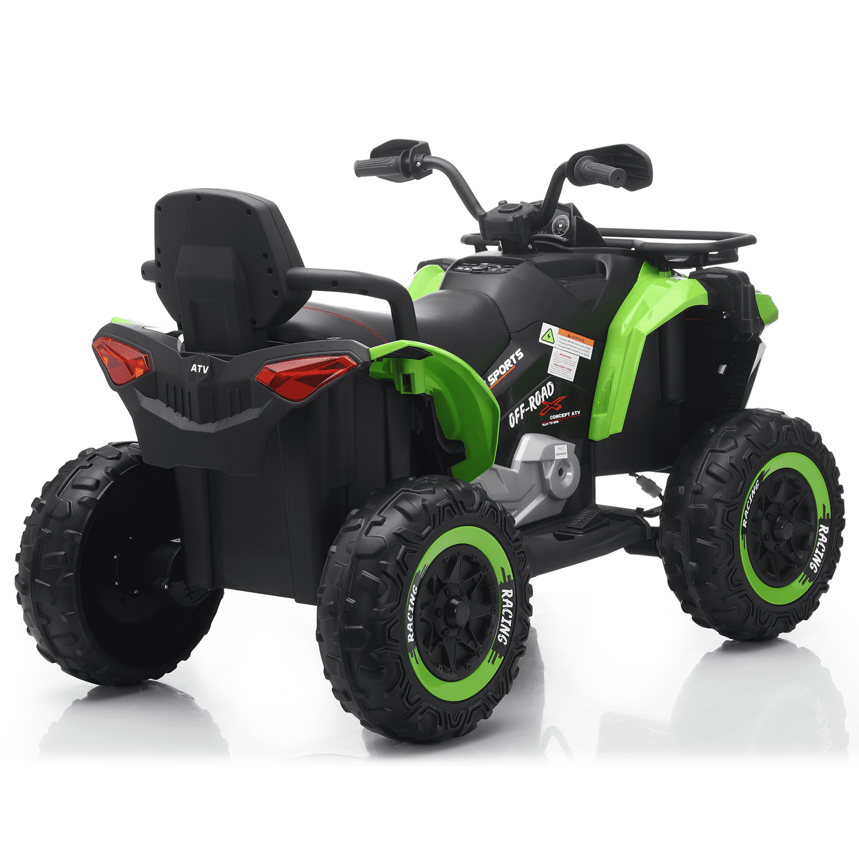 Funride 24 Volt Ride on Toys with Remote Control, Oversized ATV for Kids, 2-Seater 4 Wheeler for Toddlers, Power Car Wheels with Music, Bluetooth, Headlights, EVA Tires, Green